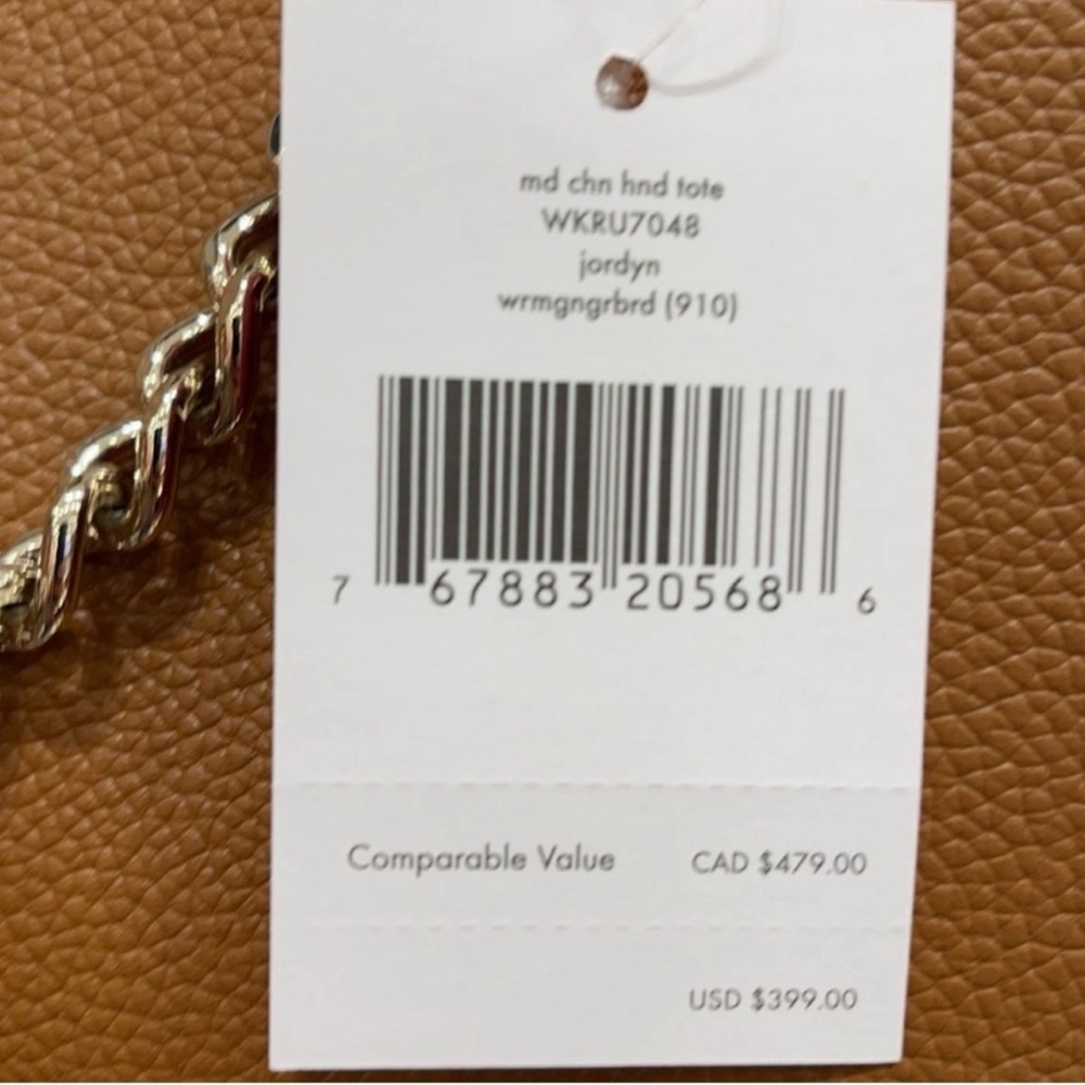KATE SPADE ♠️ New York 🤎Jordyn🤎 MEDIUM CHAIN-HANDLE LEATHER TOTE BAG 🌟EUC🌟 - Picture 15 of 17